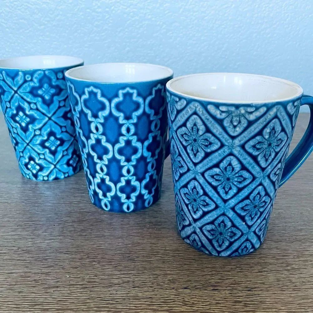 3 Boho Moroccan Planter Pot Mugs